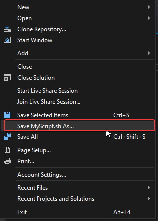 Saving files with different encoding in Visual Studio 2019 - // ITNiels |  Tech-Blog //